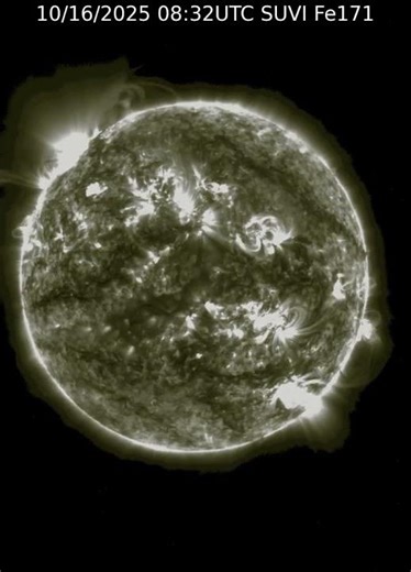 Sun 24 Hour Timelapse | Iron IX / 171 Å | Extreme UV (October 16, 2025) #shorts