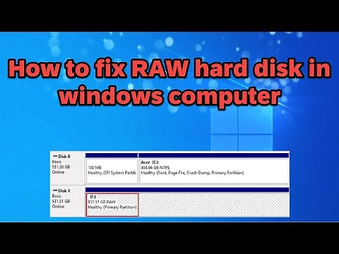 How to fix RAW hard disk in windows computer