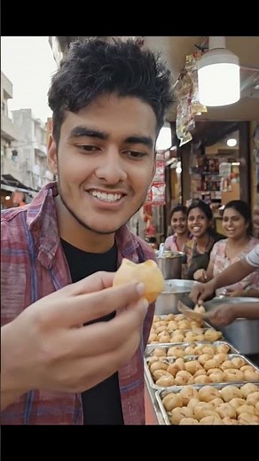 Creating Video Content on Golgappa #shortvideo