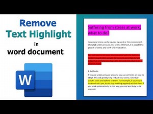 How to remove highlights from a word document | Delete text highlight using Microsoft Word 2021