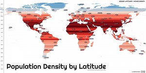 Mapped: The world’s population density by latitude