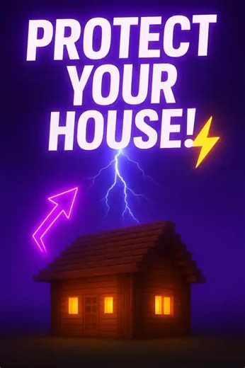 Minecraft Lightning Rod Secret ⚡ Protect Your House from Fires! #Shorts