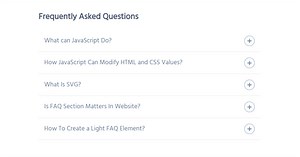 Create a FAQ Section using HTML ,CSS & JavaScript