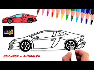 Wie malt man ein Lamborghini / Auto malen ❄️Malen mit Agi ❄️ Schritt für Schritt - Tutorial