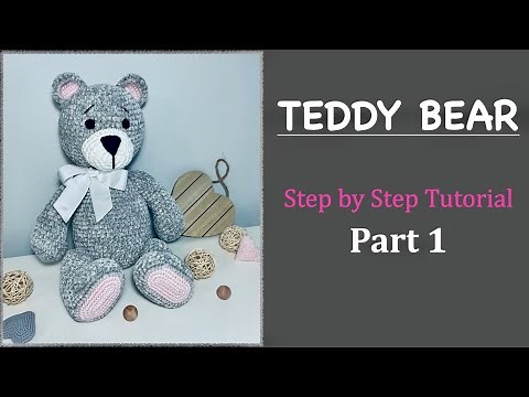 TEDDY BEAR Crochet toy DIY_Part 1/ Amigurumi Detailed TUTORIAL Teddy Bear