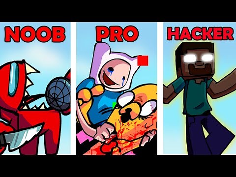 FNF Character Test | NOOB vs PRO vs HACKER | Gameplay VS Playground | Finn Jake, Herobrine, Impostor