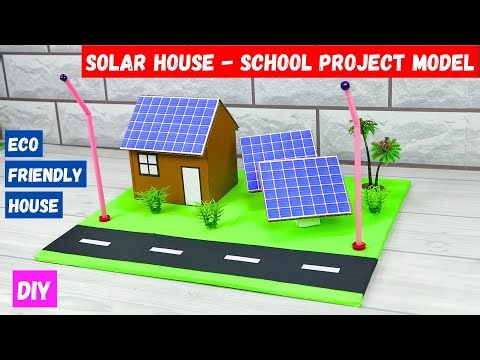 Eco Friendly - Solar Powered House Making with Cardboard | DIY Solar House Model for School Project