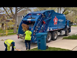 Spring Cleanup 2021: 2 Republic Services Mack LR McNeilus Rearloader Garbage Trucks