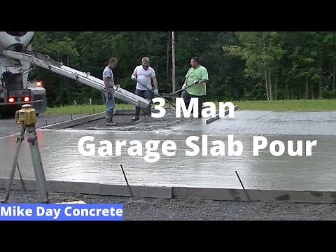 3 Men Pouring A 36' X 24" Garage Slab