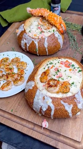 Seafood Chowder Sourdough Bread Bowls Recipe