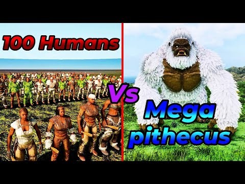Megapithecus Vs 100 Humans | Ark Survival Ascended | Ark Mods | Ark Battles | Gameplay
