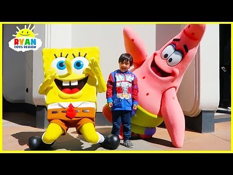 Ryan meets SpongeBob at Universal Studios Amusement Park!