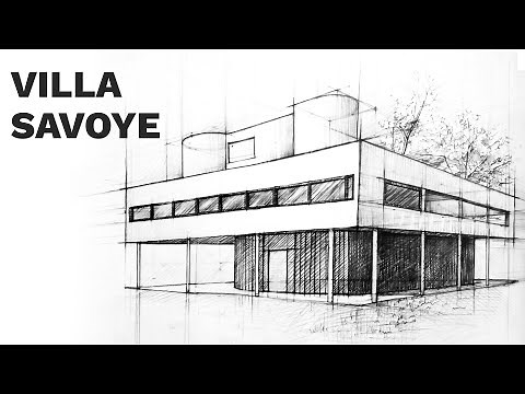 Villa Savoye perspective drawing #1 | famous architecture
