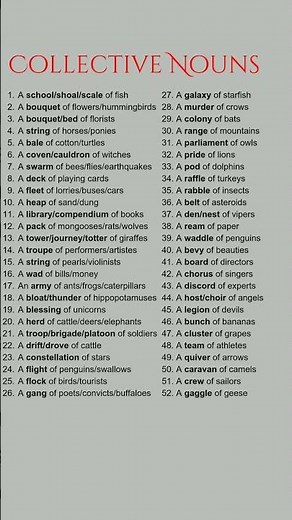 Collective Nouns | List of Collective Nouns | 50+ Examples #Shorts