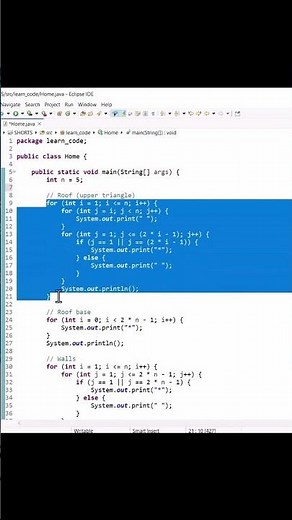 Java Pattern Magic | How to Print House Using Stars in Java | Fun with Loops