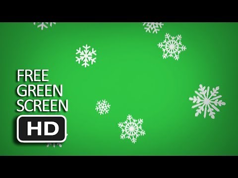 Free Green Screen - Falling Snowflakes