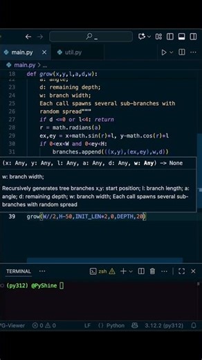 Recursive function in Python ⚡️ #shorts #coding #programming #python