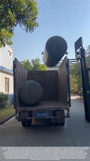 Loading heavy tanks onto trucks: an efficient on-site method.