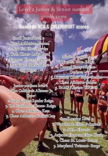 Level 2 junior and senior summit predictions! 🩷