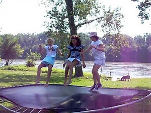 The girls on the trampoline
