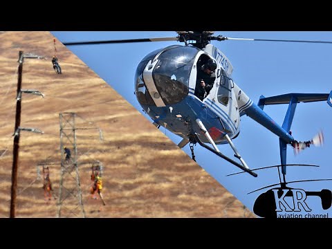 Helicopter power line maintenance