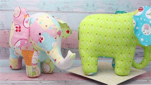 Patchwork Memory Elephant Sewing Pattern PDF: 3 Trunk Styles, Stuffed Animal DIY - Etsy