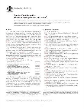 ASTM D471-06 Standard Test Method for Rubber Property—Effect of Liquids