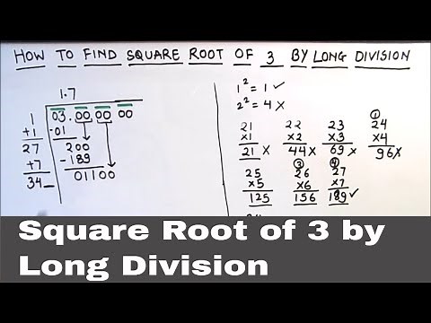 How to Find Square Root of 3 by Long Division Method / Square Root of 3 / Long Division Method