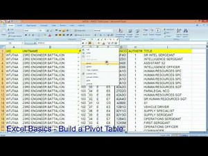 Excel - Pivot Tables (MTOE)