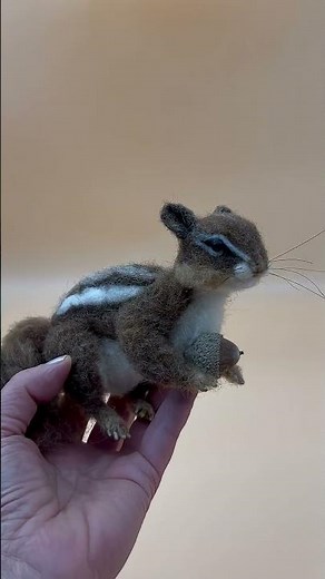 Realistic Needle Felted Chipmunk – Mini Forest Friend