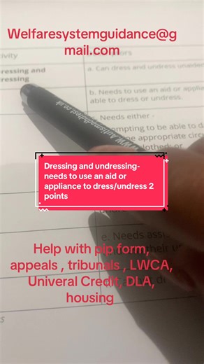 Dressing and undressing (b) needs to use an aid or appliance to be able to dress or undress . Examples of aids button hooks, zipper pulls, sock aids, long handled shoehorns , dressing sticks , Velcro or adaptive clothing , reachers or grabbers . The person can dress and undress with the use of an aid #piphelp #piptips #dwpadvice #disabilityawareness #disabilitysupport