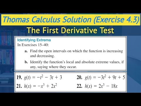 First Derivative test urdu hindi | Thomas calculus solution exercise 4.3 Q19 to Q22 || Lec 30