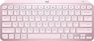 Logitech MX Keys Mini Minimalist Wireless Illuminated Keyboard, Compact, Bluetooth, Backlit, USB-C, Compatible with Apple macOS, iOS, Windows, Linux, Android, Metal Build - Rose
