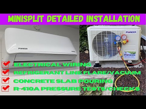 How To Install Pioneer Mini-split 110V| Detailed Ductless Air Conditioner Install | Garage A/C