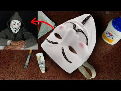 How to make Hacker, Vendetta, Anonymous Mask by using paper