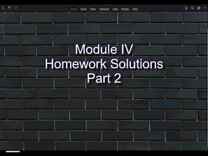 Module IV Homework Solution - Part II