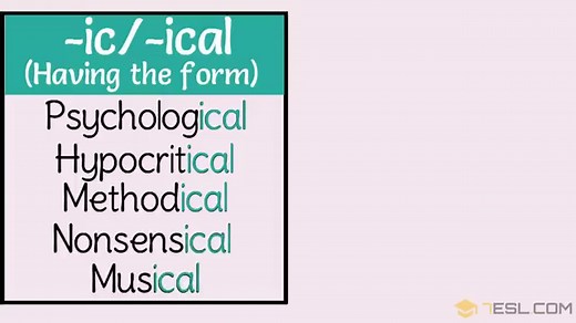 SUFFIX: 30  Common Suffixes (with Meaning & Great Examples) • 7ESL