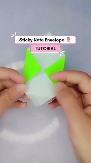 Quick Origami Sticky Note Envelope: Easy Paper Folding! ✉️