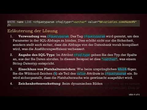 Sichern Sie Ihre ColdFusion-Anwendung: Verwendung von cfqueryparam mit dem LIKE-Operator