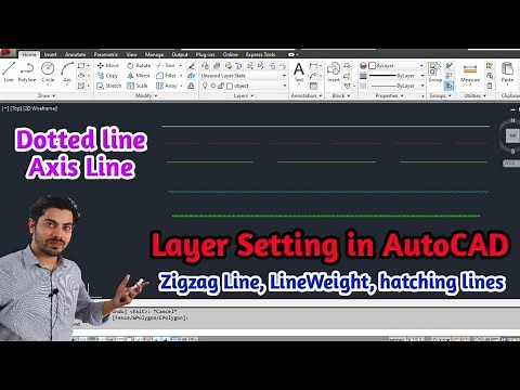 how to draw dotted line in AutoCad | Axis line | hatching line | zigzag line | autocad layer setting