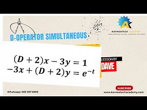 D OPERATOR METHODS | SIMULTANEOUSE DIFFERENTIAL EQUATIONS