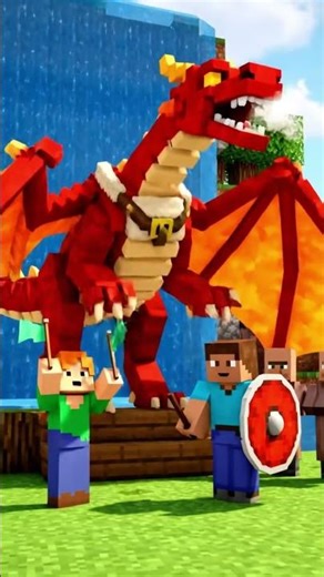 Minecraft: Operation Sky Pact — The Village Guardian (Red Fire Dragon Tamed) #minecraft