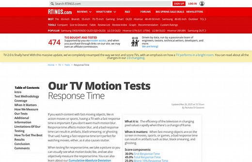 Our TV Motion Tests: Response Time