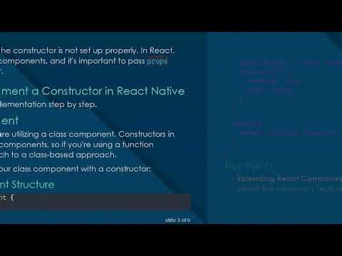 Resolving Constructor Errors in React Native