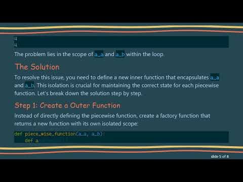 Creating Multiple Piecewise Functions in Python Using a For Loop
