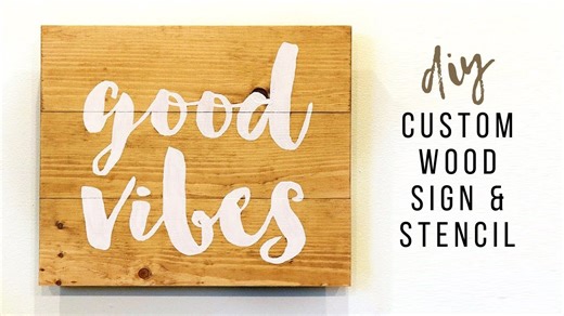 Easy DIY Wood Sign | How To Make A Custom Stencil