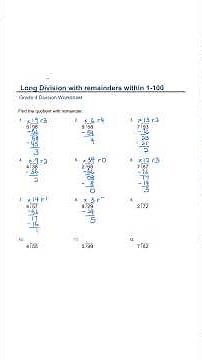 Grade 4 Division with Remainders ✅💯 #maths #mathshorts #division #education #mathematics #grade4