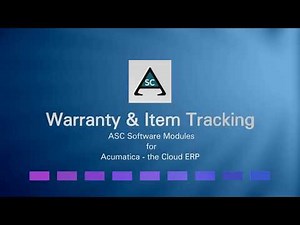 ASC Warranty and ItemTracking Module: Acumatica ERP Extension Module