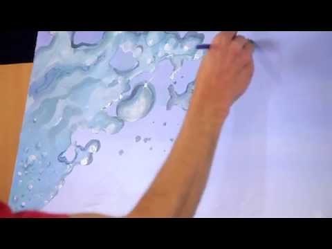 How to paint splashing water drops & bubbles