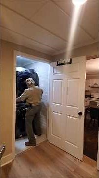 How to single-handedly stack a dryer on top of a front load washer in laundry room | 21115 | ‪@WTSA2‬